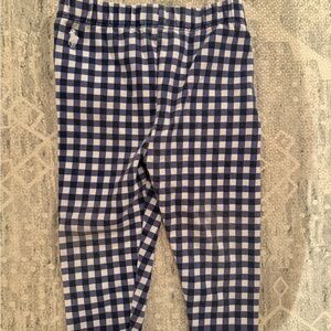 Ralph Lauren Blue and White Checkered Kids Leggings